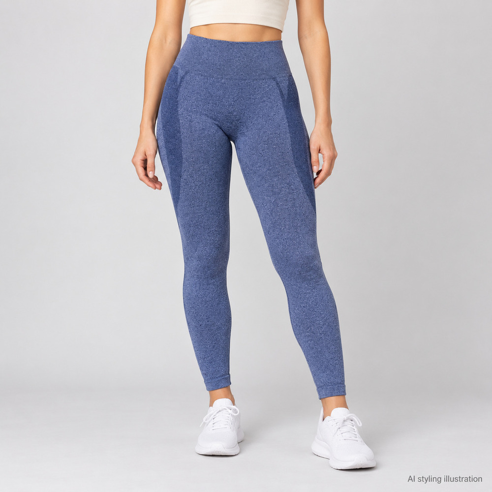 NVGTN Blue Marl Contour Seamless Leggings Size M